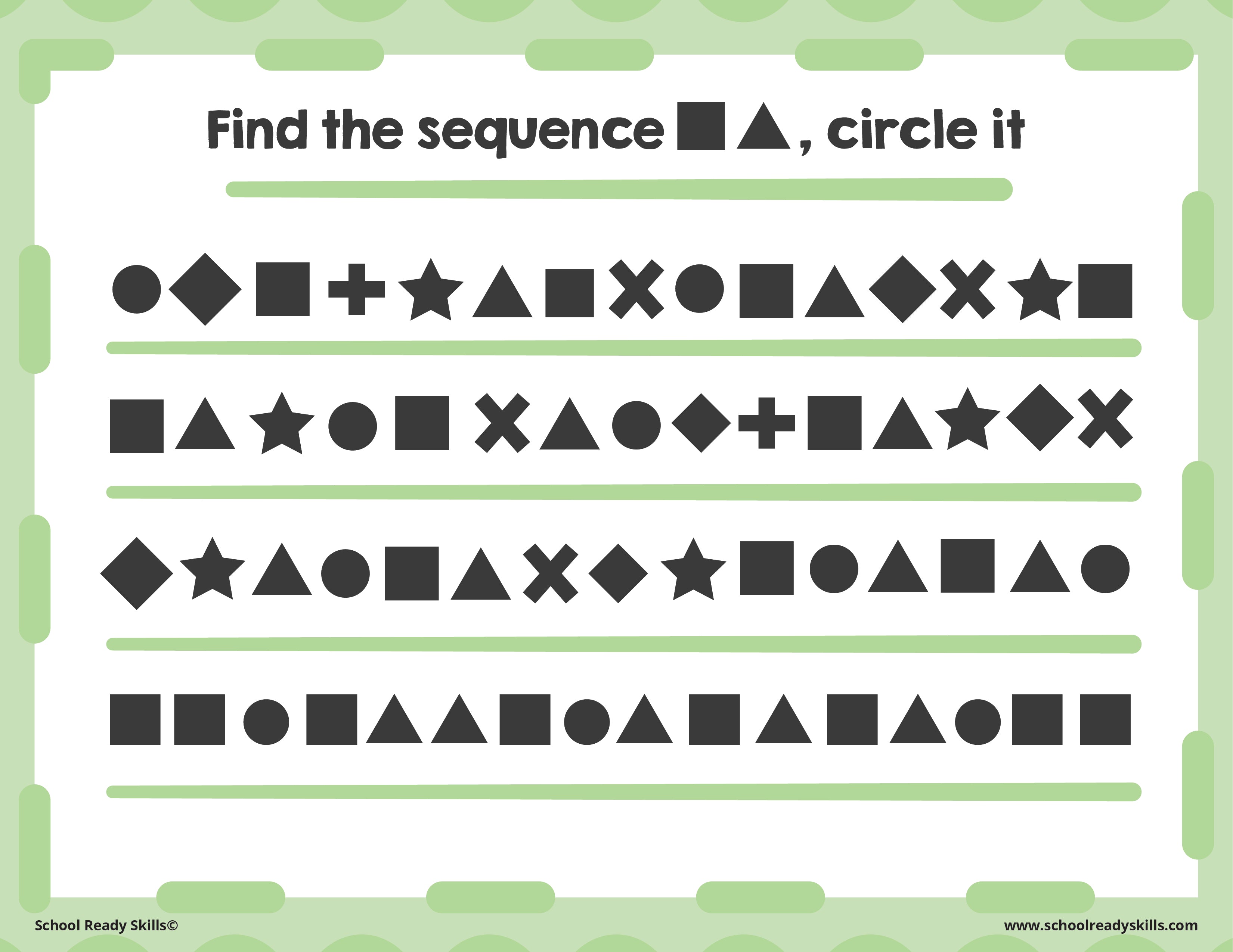 Sequence Search Activity Sheets