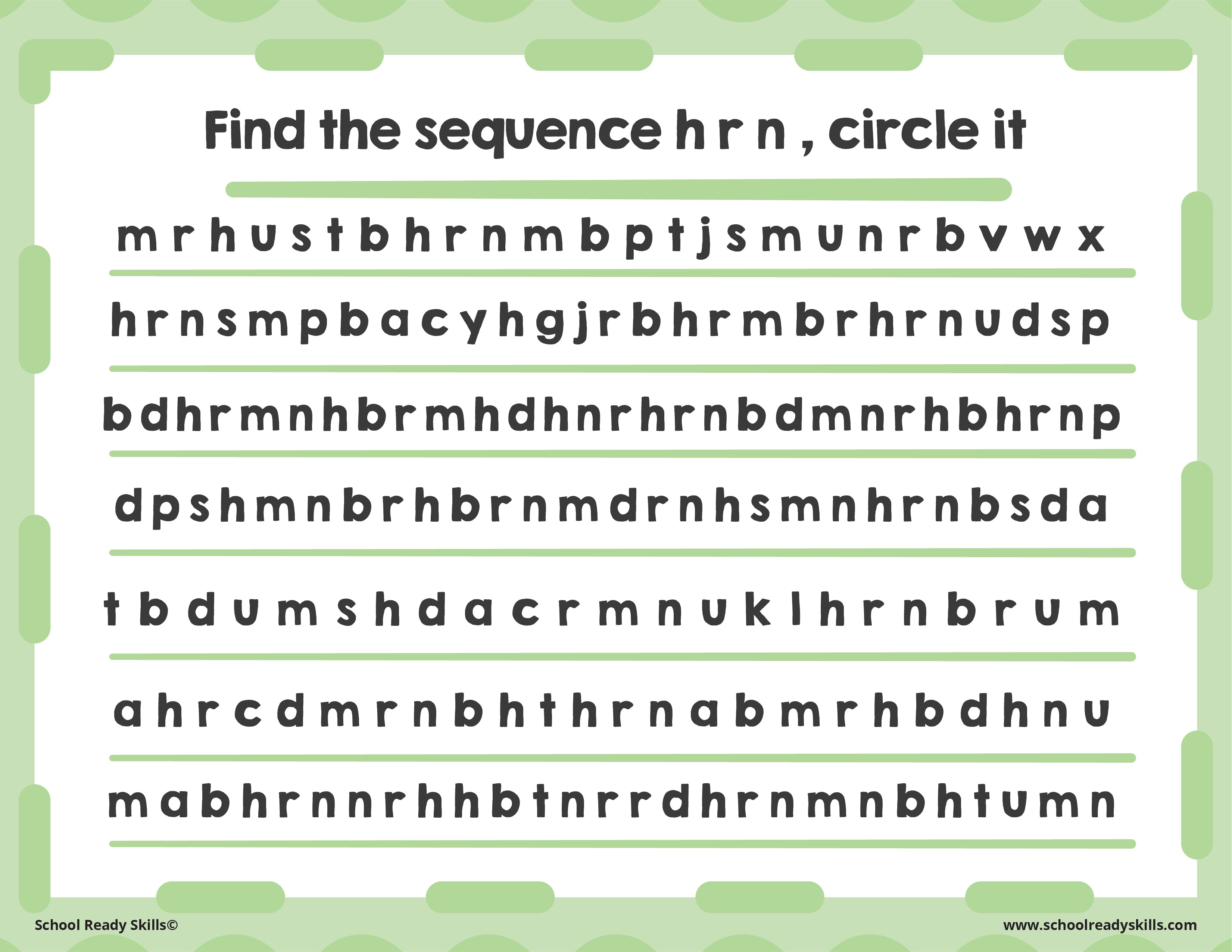 Sequence Search Activity Sheets