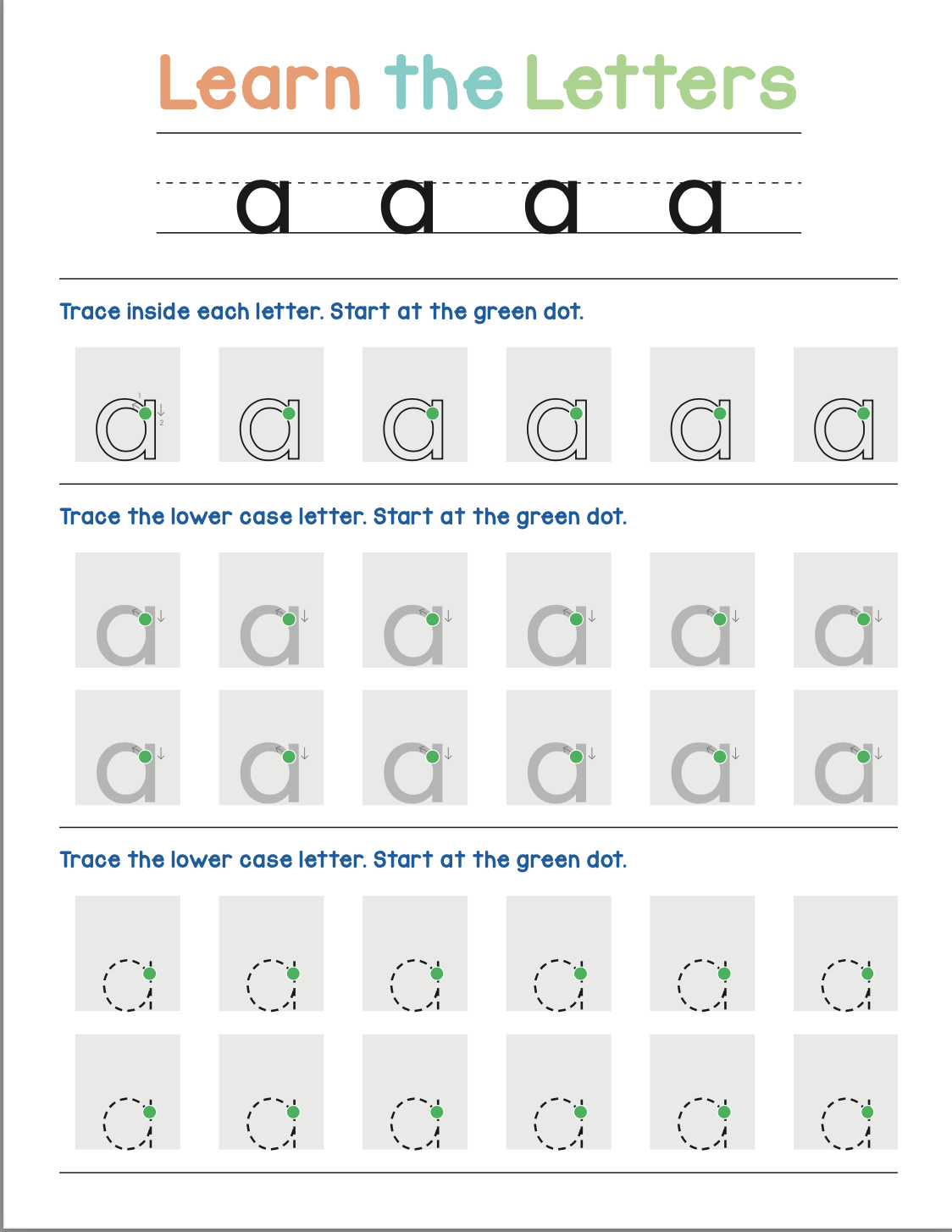 Lower Case Letter Handwriting Workbook