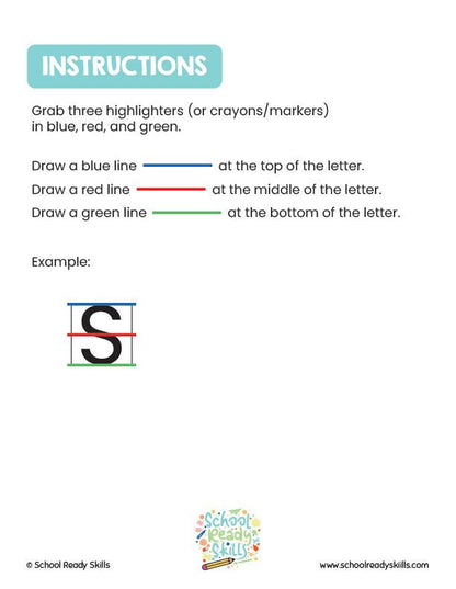 Top, Middle Bottom: A Learn to Write Printable